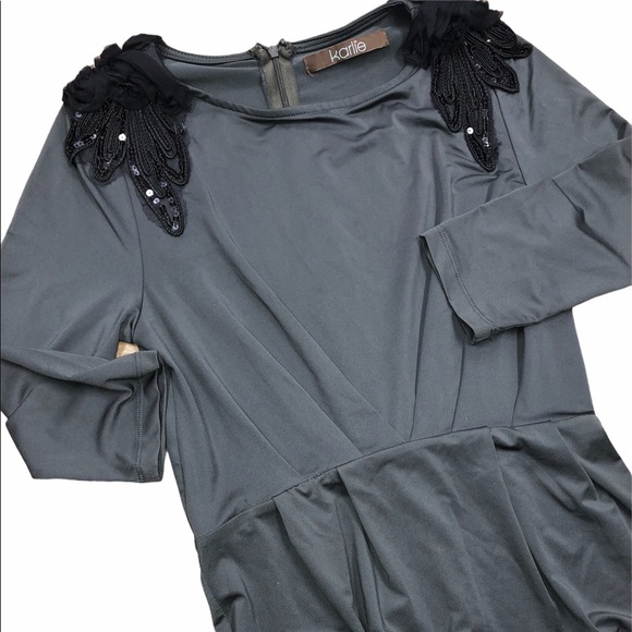 Karlie size small grey sequin cocktail dress - Picture 2 of 8